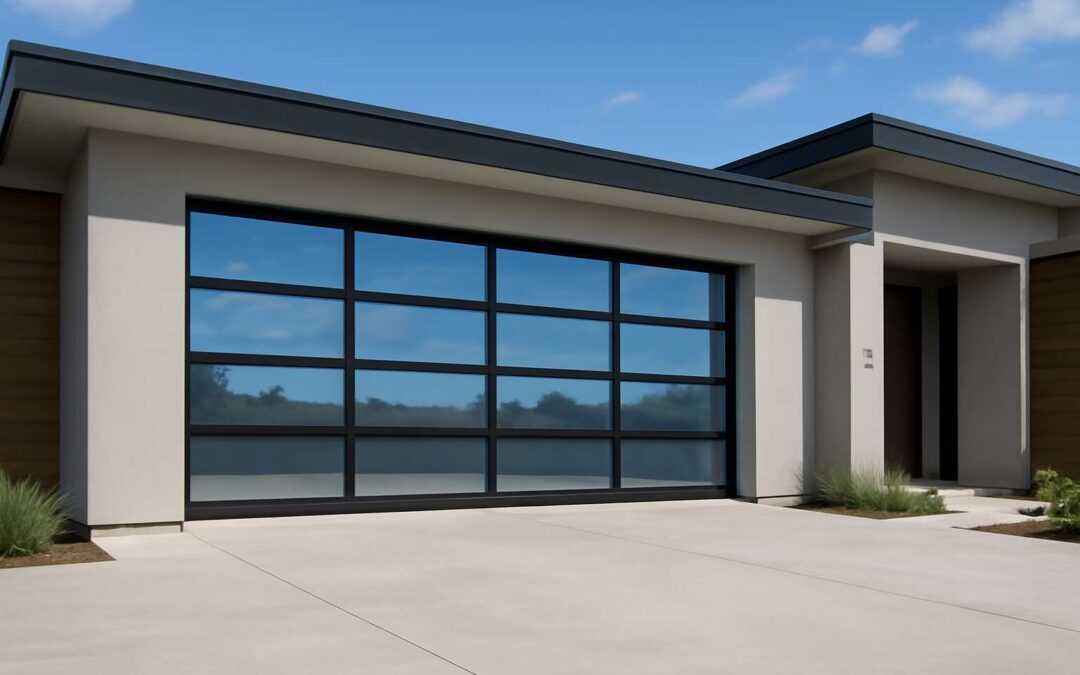 Elevate curb appeal with a tempered glass garage door that shines and saves space.