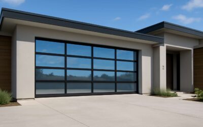 Elevate curb appeal with a tempered glass garage door that shines and saves space.