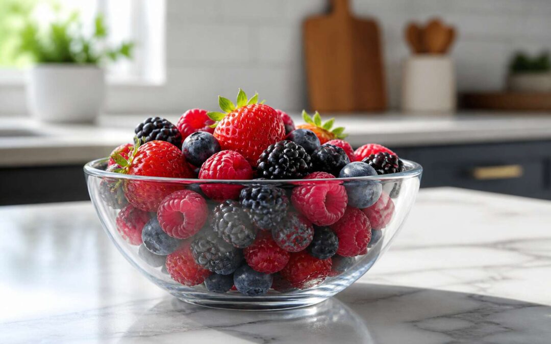 Tempered glass bowl for everyday durability and style.